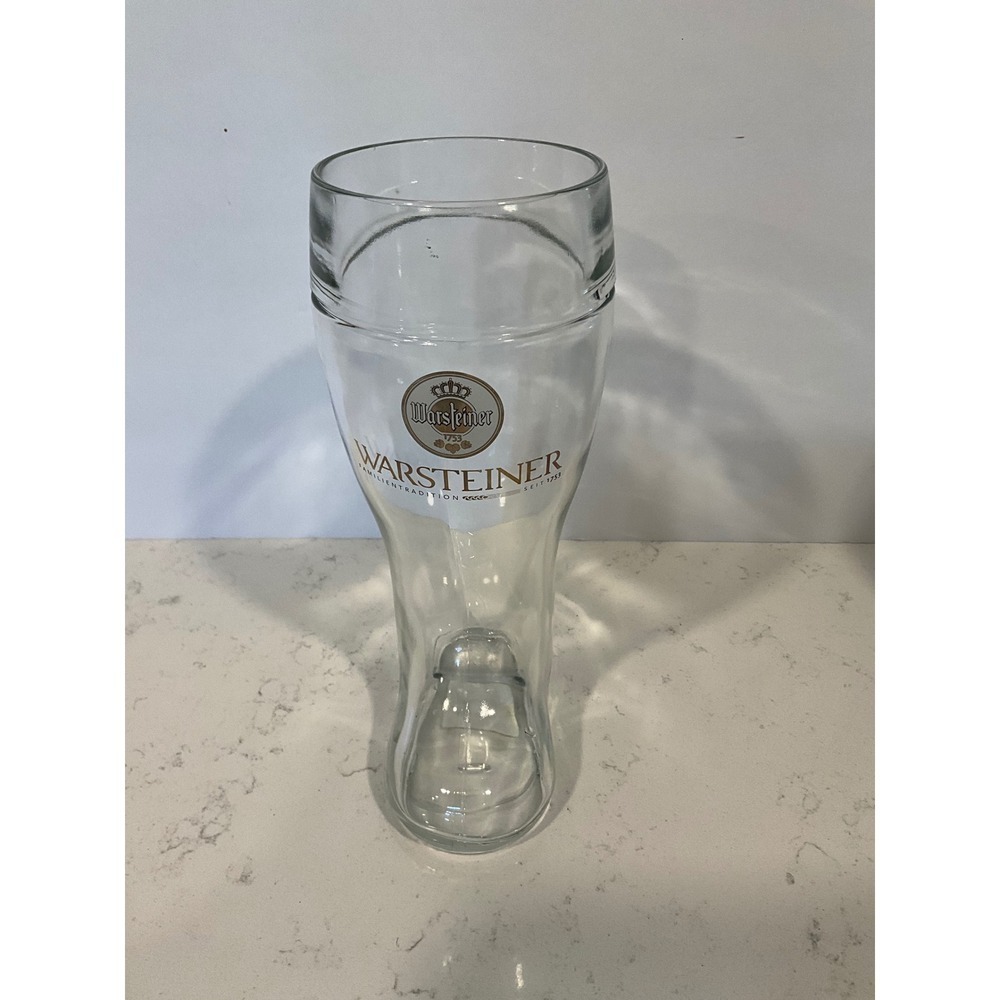Warsteiner Beer Glass Boot Das Boot Made in Poland Clear Glass 0.5L Logo Crest